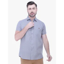 Kuons Avenue Men Grey Smart Slim Fit Linen Blend  Casual Shirt-picture-25