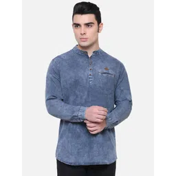 Kuons Avenue Men Grey Smart Tailored Fit Faded Cotton Casual Shirt-picture-17