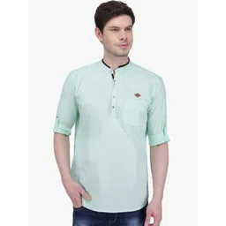 Kuons Avenue Men Mandarin Collar Pure Cotton Kurta-picture-16