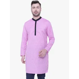 Kuons Avenue Men Mauve Solid Linen Cotton Ethnic Kurta-picture-14