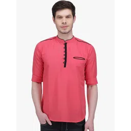 Kuons Avenue Men Pink Solid Kurta-picture-16