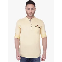 Kuons Avenue Men Tailored Fit Band Collar Pure Cotton Casual Shirt-picture-36