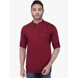 Kuons Avenue Men Tailored Fit Band Collar Pure Cotton Casual Shirt-picture-30