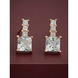 Kushal's Fashion Jewellery 92.5 Sterling Silver Rose Gold-Plated Classic Stud Earrings-picture-31