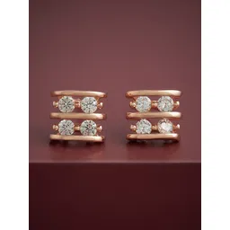 Kushal's Fashion Jewellery 92.5Silver Rose Gold-Plated Classic Studs Earrings-picture-26