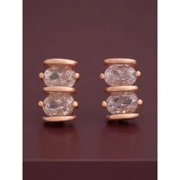 Kushal's Fashion Jewellery 92.5Silver Rose Gold-Plated Classic Zircon Studs-picture-25