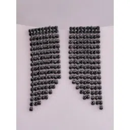 Kushal's Fashion Jewellery Black Black Polish Trendy Zircon Earrings for Women-picture-13