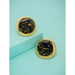 Kushal's Fashion Jewellery Black Gold Polished Trendy Earrings for Women-picture-16