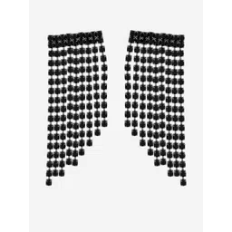 Kushal's Fashion Jewellery Black Polish Plated Contemporary Zircon Studded Drop Earrings-picture-15