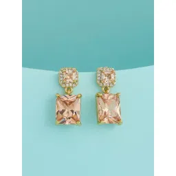 Kushal's Fashion Jewellery Champagne Gold Trendy Zircon Earrings for Women-picture-38