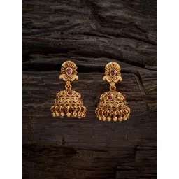 Kushal's Fashion Jewellery Gold-Plated Artificial Stones Studded Jhumkas Earrings-picture-33