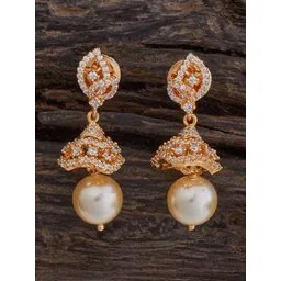 Kushal's Fashion Jewellery Gold-Plated Dome Shaped Cubic Zirconia Jhumkas-picture-14