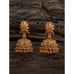 Kushal's Fashion Jewellery Gold Plated Dome Shaped Jhumkas-picture-22
