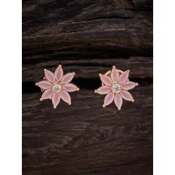 Kushal's Fashion Jewellery Gold-Plated Floral Studs Earrings-picture-17