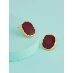 Kushal's Fashion Jewellery Gold-Plated Square Shaped Studs Earrings-picture-33