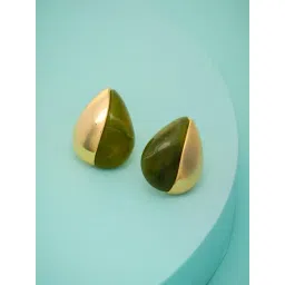 Kushal's Fashion Jewellery Green Gold Polished Trendy Earrings for Women-picture-29