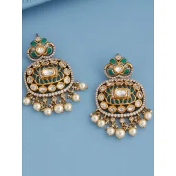 Kushal's Fashion Jewellery Green Victorian Polished Kundan Earring for Women441267-picture-10