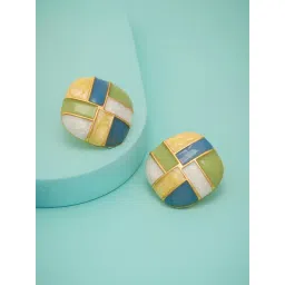 Kushal's Fashion Jewellery Grey Gold Polished Trendy Earrings for Women-picture-21