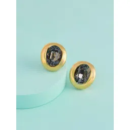 Kushal's Fashion Jewellery Grey Gold Polished Trendy Earrings for Women-picture-15