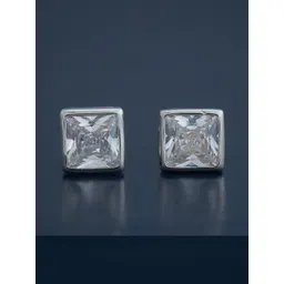 kushal's fashion jewellery Kushal's Fashion Jewellery92.5 Sterling Silver Rhodium-Plated Classic Studs Earrings-picture-38