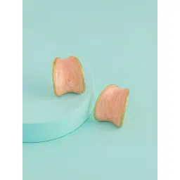 Kushal's Fashion Jewellery Peach Gold Polished Trendy Earrings for Women-picture-38