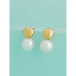 Kushal's Fashion Jewellery Pearl Gold Polished Trendy Earrings for Women-picture-24