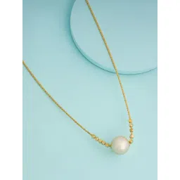 Kushal's Fashion Jewellery Pearl Gold Trendy Necklace With Chain for Women-picture-10