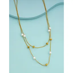 Kushal's Fashion Jewellery Pearl Gold Trendy Necklace With Chain for Women-picture-20