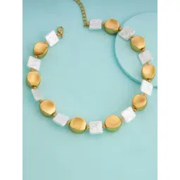 Kushal's Fashion Jewellery Pearl Gold Trendy Necklace With Chain for Women-picture-38