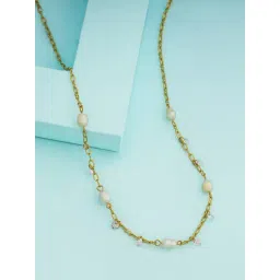 Kushal's Fashion Jewellery Pearl Gold Trendy Necklace With Chain for Women-picture-10