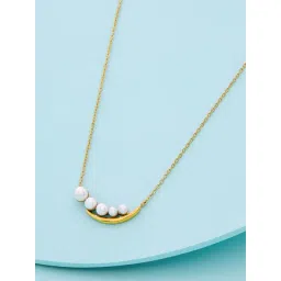Kushal's Fashion Jewellery Pearl Gold Trendy Necklace With Chain for Women-picture-20