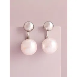 Kushal's Fashion Jewellery Pearl Rodium Polished Trendy Earrings for Women-picture-10