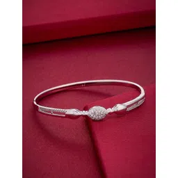 Kushal's Fashion Jewellery Rhodium-Plated & White Copper Zircon Bangle-picture-14