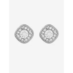 Kushal's Fashion Jewellery Rhodium-Plated Contemporary Studs Earrings-picture-41