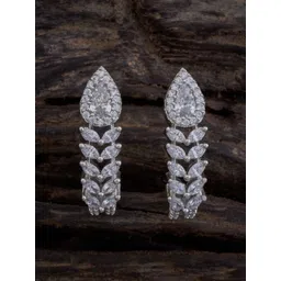 Kushal's Fashion Jewellery Rhodium-Plated CZ Stone Studded Classic Drop Earrings-picture-26
