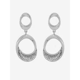 Kushal's Fashion Jewellery Rhodium-Plated Party Zircon Contemporary Drop Earrings-picture-30