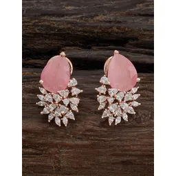 Kushal's Fashion Jewellery Rose Gold-Plated Classic Cubic Zirconia Studded Studs-picture-10