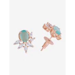 Kushal's Fashion Jewellery Rose Gold-Plated Classic Cubic Zirconia Studs image 3