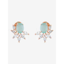 Kushal's Fashion Jewellery Rose Gold-Plated Classic Cubic Zirconia Studs image 2