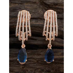 Kushal's Fashion Jewellery Rose Gold-Plated Classic Drop Earrings-picture-23