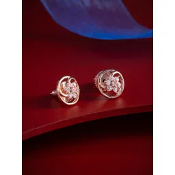 Kushal's Fashion Jewellery Rose Gold-Plated Classic Zircon Studs Earrings-picture-20