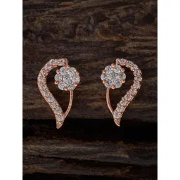 Kushal's Fashion Jewellery Rose Gold Plated Cubic Zirconia Classic Stud Earrings-picture-36