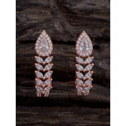 Kushal's Fashion Jewellery Rose Gold-Plated CZ Stone Studded Classic Drop Earrings-picture-30