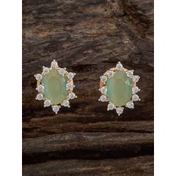 Kushal's Fashion Jewellery Rose Gold-Plated Zircon Embellished Bridal Contemporary Studs-picture-15