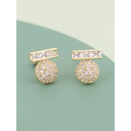 Kushal's Fashion Jewellery Rose Gold-Plated Zircon Studded Party Classic Studs Earrings-picture-12