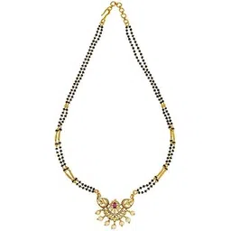 kushal's fashion jewellery Ruby Gold Plated Casual Antique Mangalsutra - 413096-picture-45