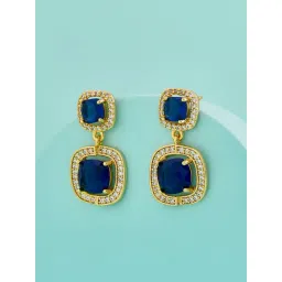 Kushal's Fashion Jewellery Sapphire Gold Trendy Zircon Earrings for Women-picture-36