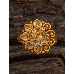 Kushal's Fashion Jewellery White Gold-Plated Ethnic Antique Finger Ring-picture-23