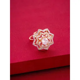 Kushal's Fashion Jewellery White Gold-Plated Party Zircon Finger Ring-picture-13