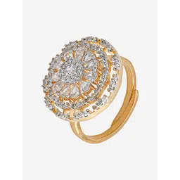 Kushal's Fashion Jewellery White Gold-Plated Party Zircon Finger Ring image 5